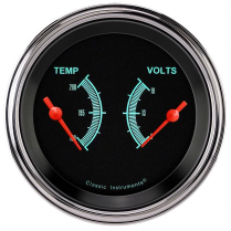 G-Stock 3-3/8" Dual 280 F Temp & 8-18 Volt Gauge - SLF