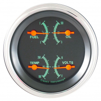 G-Stock 3-3/8" Quad Gauge with 240-33 OHM Fuel - SLF