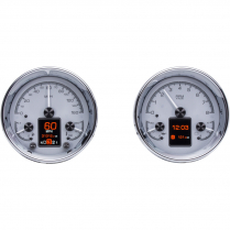Universal Dual 5" Round HDX Gauge Kit - Silver