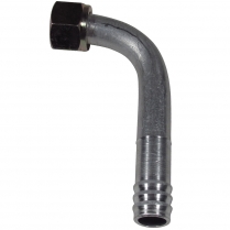 Heater Fitting 5/8" Hose 90 Degree Barbed - Female O-Ring