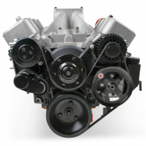 Holley Mid-Mount Complete SB Chevy Accessory System - Black