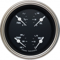 Hot Rod Series 3-3/8" Quad Gauge 0-90 OHM Fuel - SLF