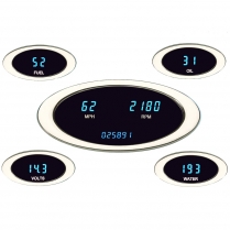 Ion Series 5 Gauge Kit in MPH - Chrome/Teal