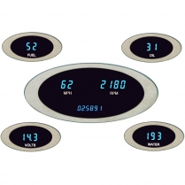 Ion Series 5 Gauge Kit in KPH - Chrome/Blue