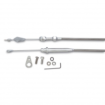 GM 350 Tune-Port Trans Kickdown Cable - Braided Stainless