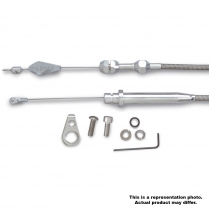 Ford C-4 Trans Kickdown Cable with Polish Ends - Braided SS