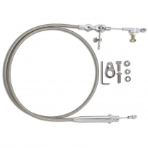 GM 350 Trans Kickdown Cable with Polished Ends - Braided SS