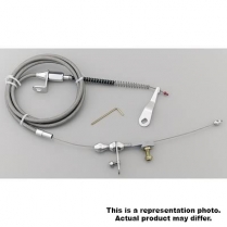 Ford AOD Trans Kickdown Cable with Pol Ends - Braided SS