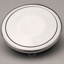 Small Steering Wheel Horn Button Aluminum Covered - Polished
