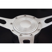 Small Steering Wheel Horn Button Groovy Design - Polished
