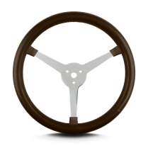 Lake Style 14" Polished 3-1/4" Steering Wheel - Brown