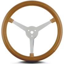 Lake Style 14" Polished 3-1/4" Steering Wheel - Chestnut