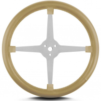 Lake Style 14" Polished 4 Spoke 14" Steering Wheel - Tan