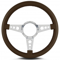 Mark 4 GT 14" Polished Spoke Steering Wheel - Brown