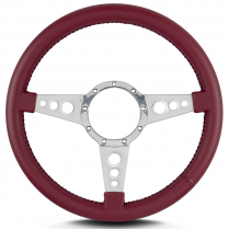 Mark 4 GT 14" Polished Spoke Steering Wheel - Burgundy