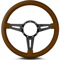 Mark 4 Elegante 14" Black Spoke Steering Wheel - Caramel