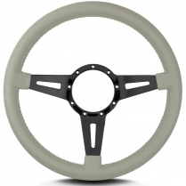 Mark 4 Elegante 14" Black Spoke Steering Wheel - Light Grey