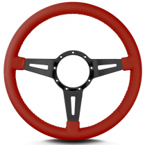 Mark 4 Elegante 14" Black Spoke Steering Wheel - Bright Red
