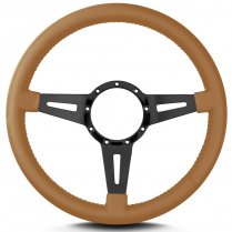 Mark 4 Elegante 14" Black Spoke Steering Wheel - Chestnut