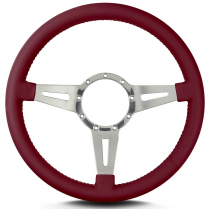 Mark 4 Elegante 14" Polished Spoke Steering Wheel - Burgundy