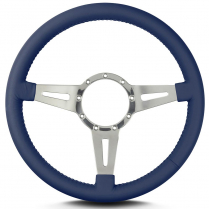 Mark 4 Elegante 14" Polished Spoke Steering Wheel - Blue