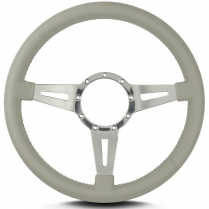 Mark 4 Elegante 14" Polished Spoke Steering Wheel Light Grey