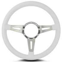 Mark 4 Elegante 14" Polished Spoke Steering Wheel - White