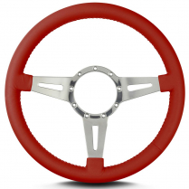 Mark 4 Elegante 14" Polished Spoke Steering Wheel Bright Red