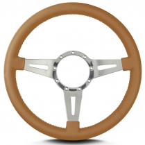 Mark 4 Elegante 14" Polished Spoke Steering Wheel - Chestnut
