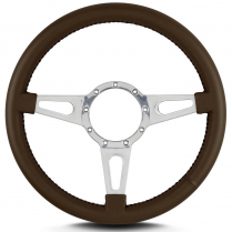 Mark 4 Supreme 14" Polished Spoke Steering Wheel - Brown