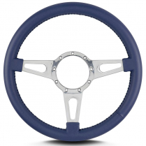 Mark 4 Supreme 14" Polished Spoke Steering Wheel - Navy Blue