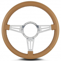 Mark 4 Double Slot 14" Polish Spoke Steering Wheel- Chestnut