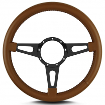Mark 4 Supreme 14" Black Spoke Steering Wheel - Caramel