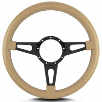Mark 4 Supreme 14" Black Spoke Steering Wheel - Tan