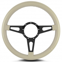 Mark 4 Supreme 14" Black Spoke Steering Wheel - Bone