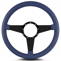Mark 4 Standard 14" Black Spoke Steering Wheel - Blue