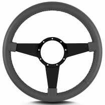 Mark 4 Standard 14" Black Spoke Steering Wheel - Dark Grey