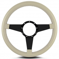 Mark 4 Standard 14" Black Spoke Steering Wheel - Bone