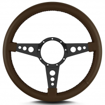 Mark 4 GT 14" Black Spoke Steering Wheel - Brown