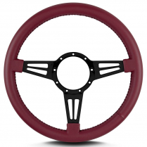 Mark 4 Double Slot 14" Steering Wheel - Burgundy