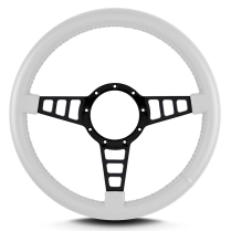 Mark 4 Track GT Black Standard Grip Steering Wheel - White
