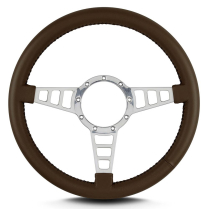 Mark 4 Track GT Polish Standard Grip Steer Wheel- Brown