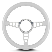 Mark 4 Track GT Polish Standard Grip Steer Wheel - White