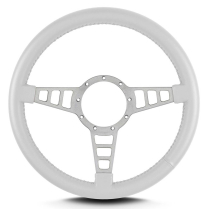 Mark 4 Track GT Gray Standard Grip Steering Wheel - White