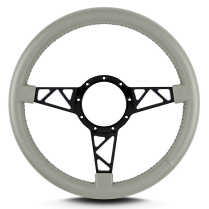 Mark 4 Truss Black Standard Grip Steering Wheel - Light Grey