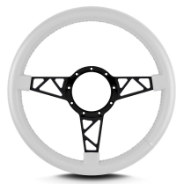 Mark 4 Truss Black Standard Grip Steering Wheel - White