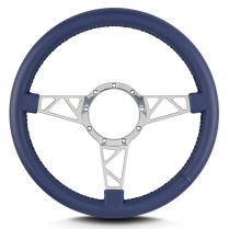 Mark 4 Truss Polished Standard Grip Steering Wheel - Blue