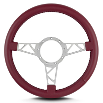 Mark 4 Truss Gray Standard Grip Steering Wheel - Burgandy