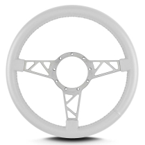Mark 4 Truss Gray Standard Grip Steering Wheel - White