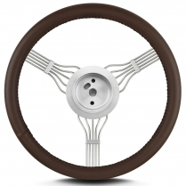 15" Banjo Steering Wheel with Flaming River Adapter - Polished